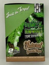 JUICY JAY’S TERP ENHANCED WRAPS NATURAL FULL BOX 25 PACKS 2 SHEETS PER PACK