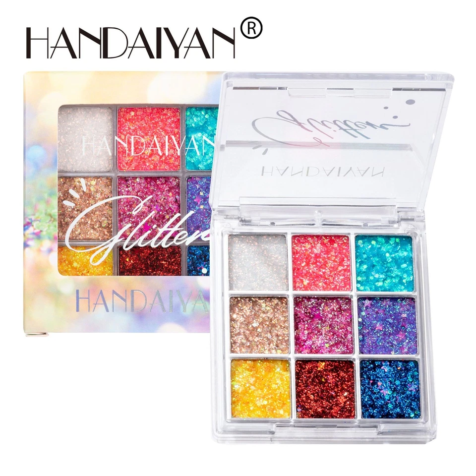 9-Color Glitter Eye Shadow Palette · High-Impact Shimmer Stage & Festival Makeup - Image 4 of 4