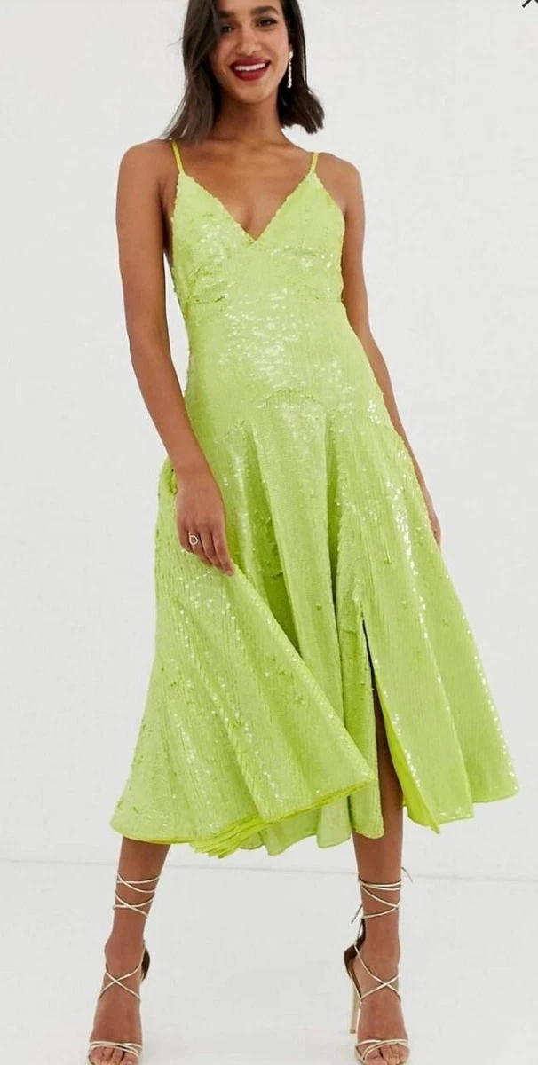 Lime green top cami dress