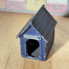Antique Miniature Dog House Johillco John Hill Blue Lead, Made In England 1.5"h