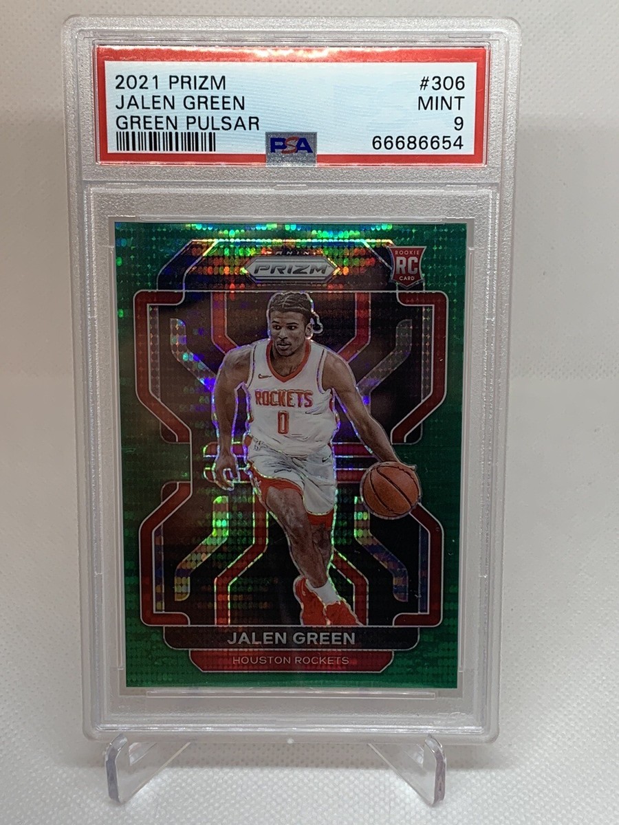 2021-22 Prizm Basketball JALEN GREEN RC Green Pulsar /25 PSA 9 