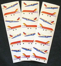 Mrs Grossman Three Sheets 2x6" Vintage 'Airplanes' (c-1992)