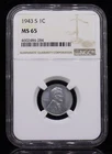 1943-S Lincoln Penny NGC MS65