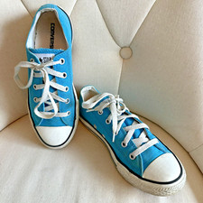 Converse Chuck Taylor All Star Sneakers Youth Sz 3 Blue Canvas Low top Tie Shoes