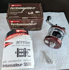 RARE ABU AMBASSADEUR 5500 BROWN VINTAGE FISHING REEL NEW OLD STOCK IN BOX READ!!