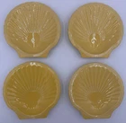 Set of 4 Fiestaware Sea Shell Serving Dish Plate Sunflower Fiesta USA 8" Dia.