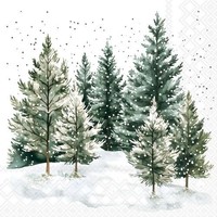 Weihnachten Servietten Lunch 33X33 3-Lagig 20 StüCk Kiefern Im Schnee Whispering