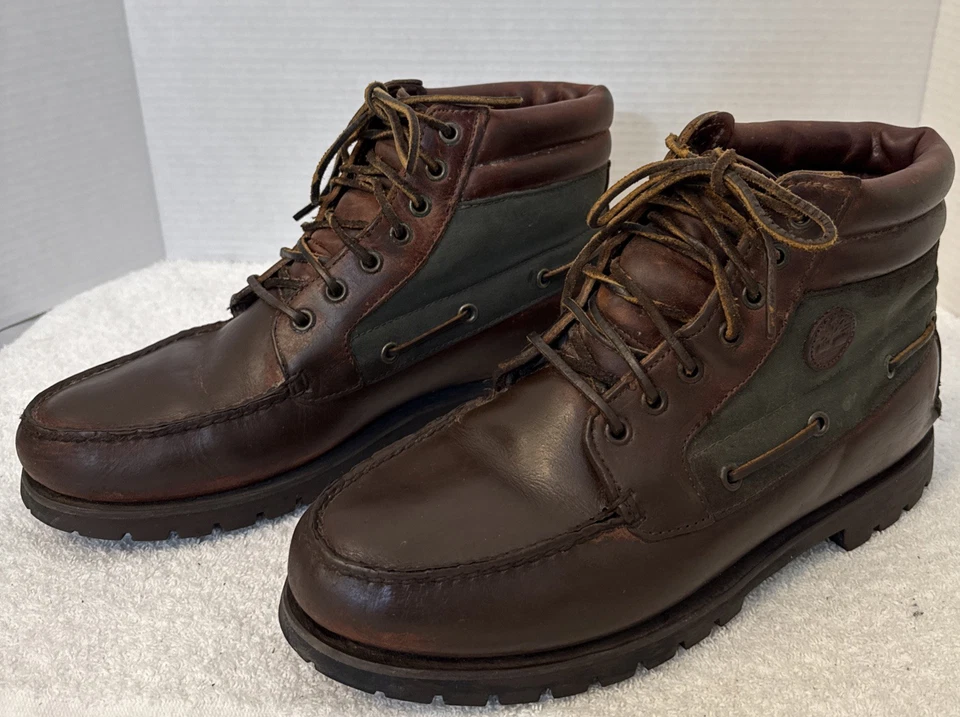 Timberland 女式复古 Moc Toe Brn 皮革 Vibram 防水踝靴 10.5M 码 — 第 3/4 张图片