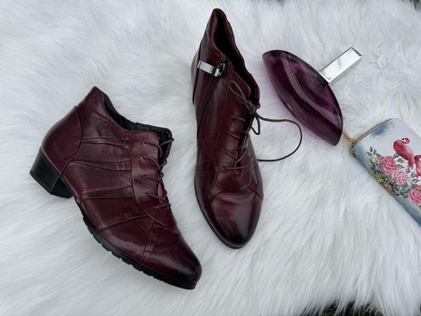 Women Gerry Weber Boots Burgundy Leather 36