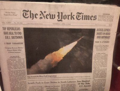 #ad The New York Times Thursday April 2 2026 Justice Express Doubts On Order Over... $8.00