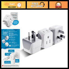2-in-1 Type I Power Plug Adapter for Australia, New Zealand China - 3 Pack