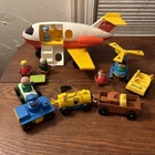 Vintage  Fisher Price Little People Airport Set Lot of 20 W 7 Little People