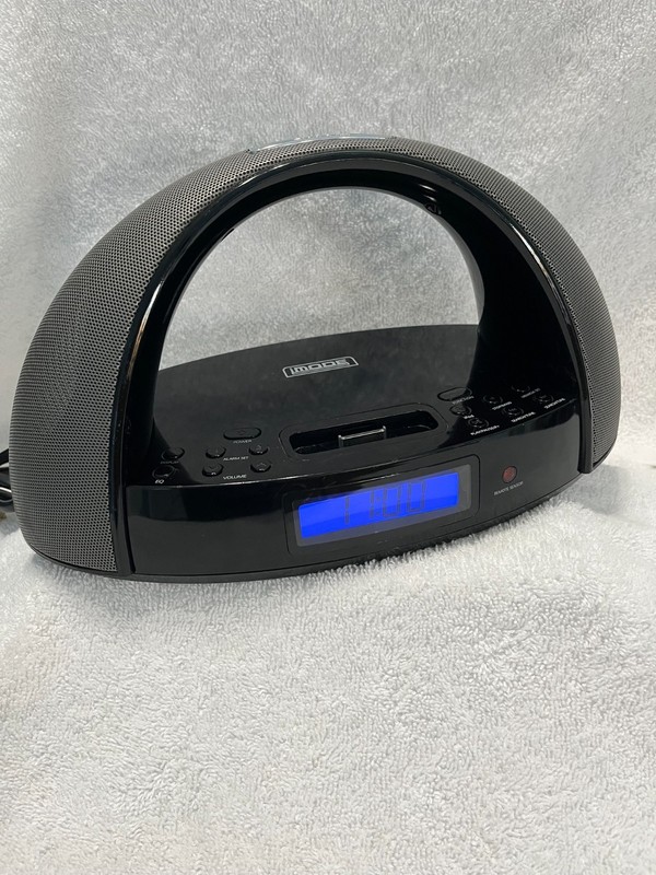 iMode iP220 Clock AM FM Radio/iPod Docking Station, 2X Alarm, AUX ,Tested VIDEO