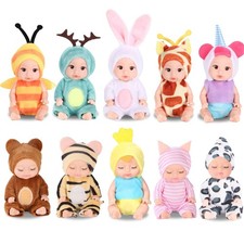 MXSYSHYJ 10 Pcs 4 Inch Mini Dolls Playset - Reborn Baby Dolls with Mixed Eyes...