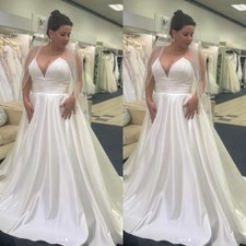 Timeless Plus Size Satin Wedding Dress Strapless Sweep Train Ruching Bridal Gown