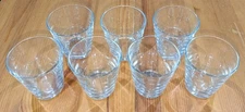 Set of 7 Smooth Clear Low Ball Whiskey Rocks Barware Water Glasses 3" Tall