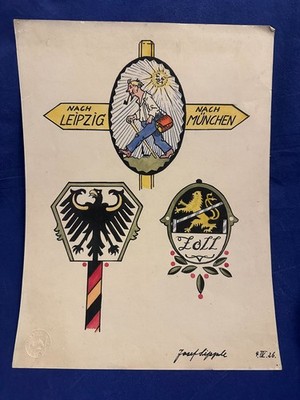 old artist design utility graphic Josef Sipple Leipzig Munich customs 1926