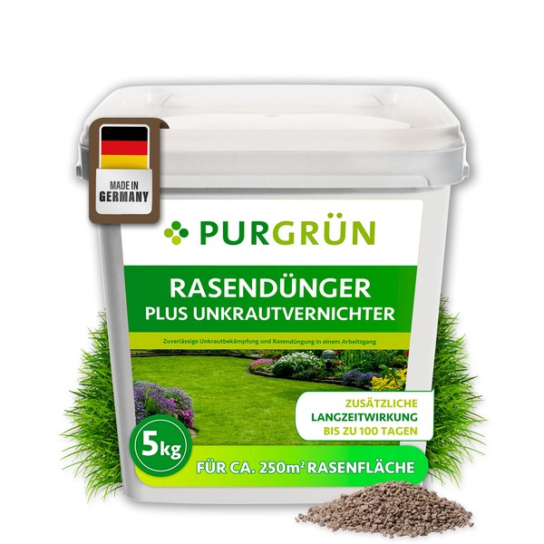 PurgrüN RasendüNger Mit Unkrautvernichter, Npk 22+5+5, 5 Kg-image