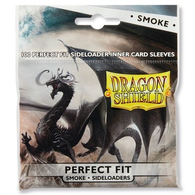 Solid Color Sleeves Dragon Shields Perfect Fit: (100) Side-Loading Smoke
