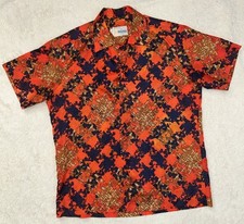 Vintage 60s Andrade Hawaii Hawaiian Loop Collar Shirt Mens L/XL Camp Casual