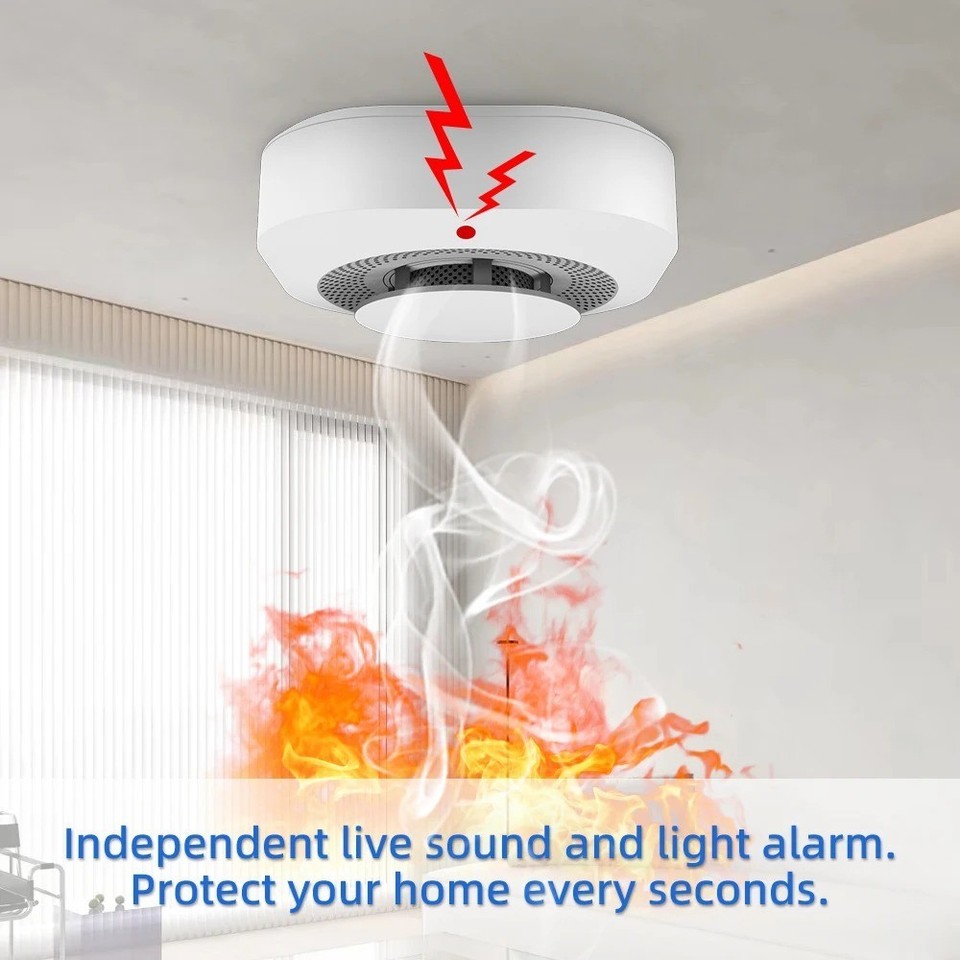 Smike Sensor Home Fire Alarm Independent Smoke Detector Gas Sensor Smoke Alarm ...