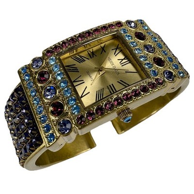 Heidi Daus ''Timely Fashion'' Pav Crystal Cuff Watch Multicolor B9813