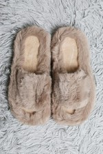 Fuzzy Solid Color Luxury Soft Open-Toe Slippers