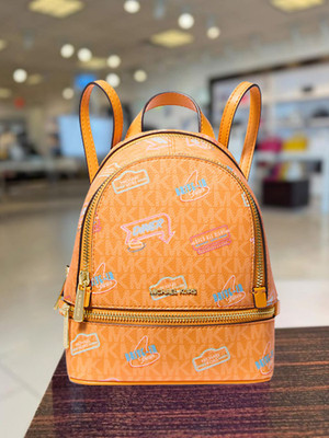 バッグ mi Michael Kors Rhea XS Mini Women MK Logo Strap Zip Pocket Backpack