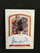 AMEN THOMPSON 2024-25 NATIONAL TREASURES GOLD ROCKETS AUTO 08/10