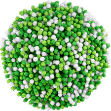 1500 Pieces Green Glitter Pom Poms St. Patrick'S Day Pom Poms Green White Small