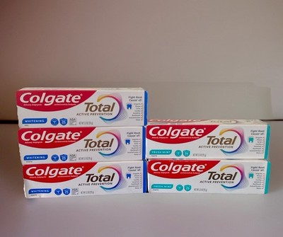 Bundle Of 5 Colgate Total Active Prevention Toothpaste 3 Whitening 2 Fresh Mint