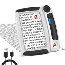 5X 10X 45X Magnifying Glass with Light Rechargeable Magnifying Glass for Read...