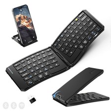 Ergonomic Foldable Keyboard, Portable Folding Travel Bluetooth Keyboard for B...