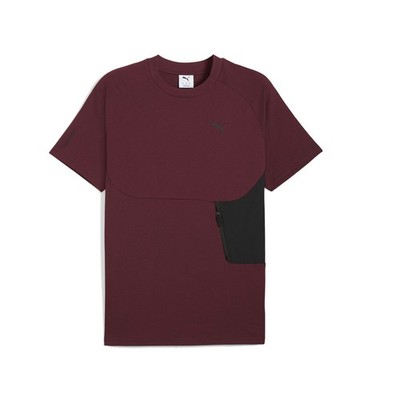 PUMA Pumatech Pocket Crew Neck Short Sleeve T-Shirt Mens Red Casual Tops 6296739