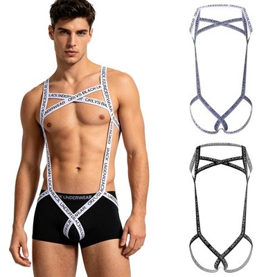 Men's Body Bandage Body Belt Bodysuit Active Harness Leotard Hollow Out Sport