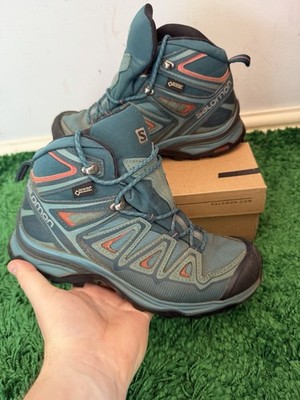 Salomon Gortex GTX X-Ultra Blue Sneaker Walking Wanderschuhe Schuhe Gr. UK 4