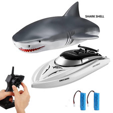Shark RC Remote Control Racing Speed Boat for Pools and Lakes Fun Prank Gift
