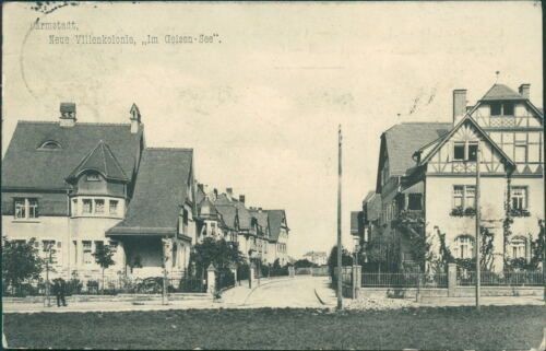 Postcard Darmstadt new villa colony in Lake Geisen 1907 (No.952)