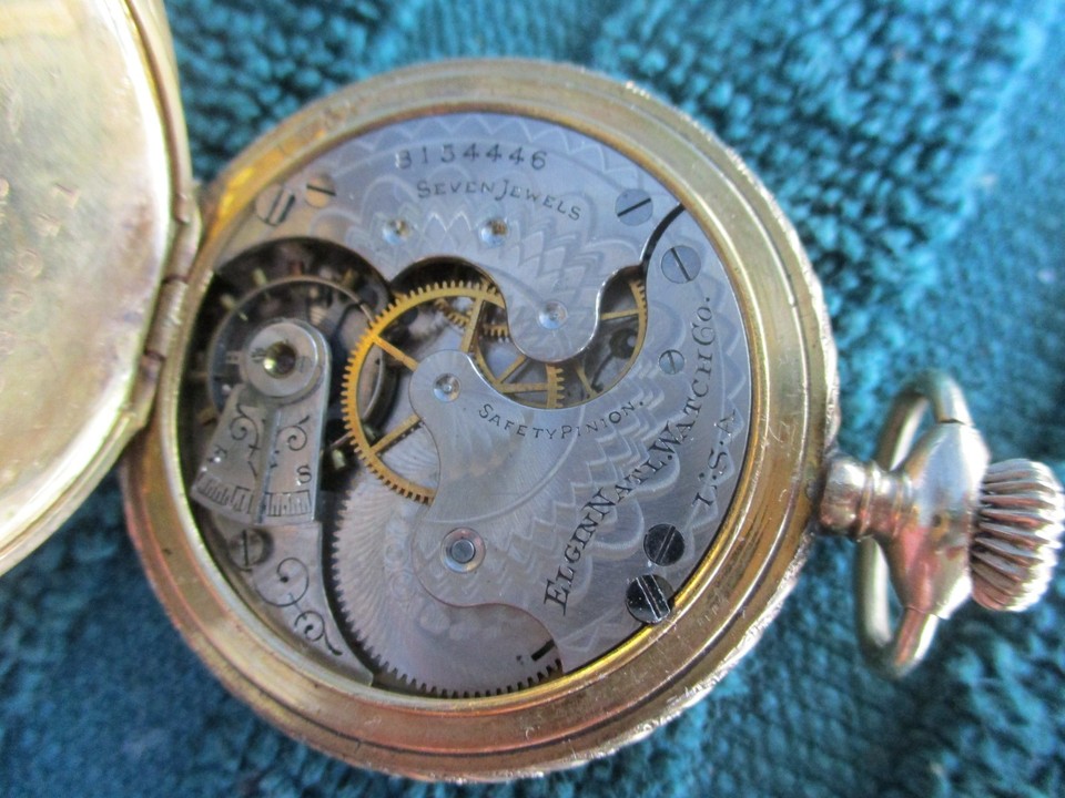 Hunter case pendant watch Elgin grade 206 mod 2 class 75 size 6s 7j ...