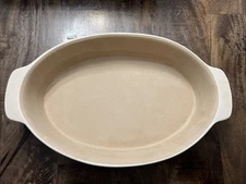 Pampered Chef Family Heritage White Stoneware Oval Baking Dish USA 060303