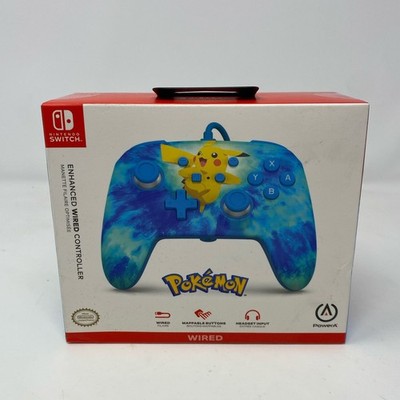 PowerA Enhanced Wired Controller for Nintendo Switch - Pikachu Blue Tie-Dye