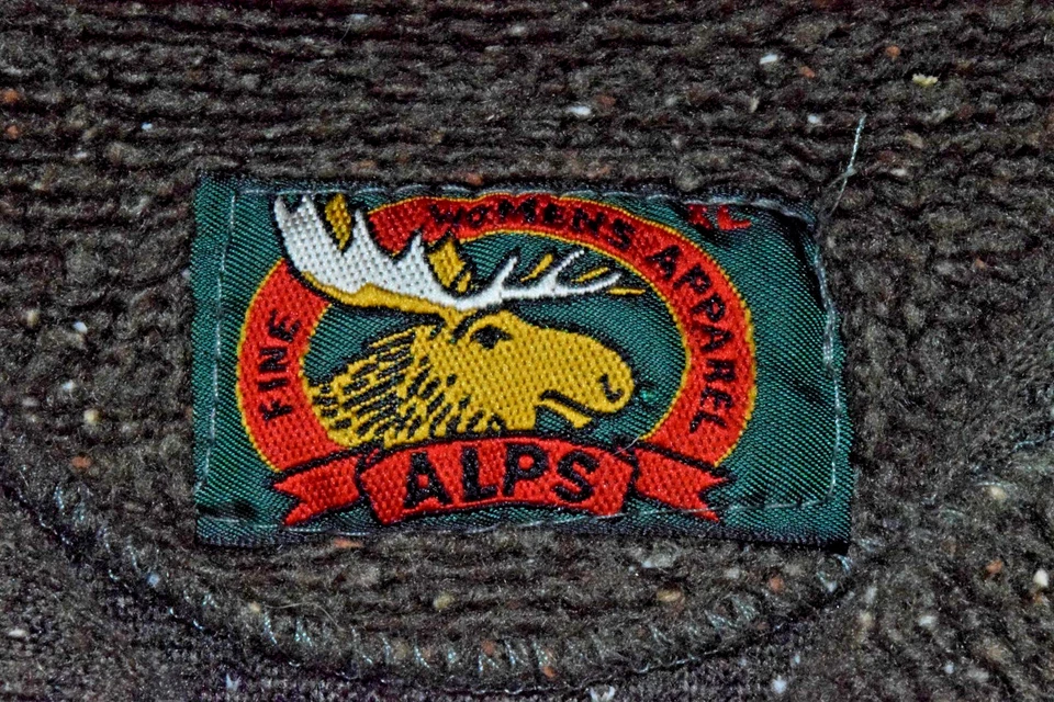 Chaqueta polar vintage Alpes años 90 talla XL rústica verde beige manchas hecha en EE. UU. Foto 3 de 4