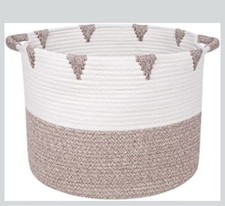 Trio Made Cotton Rope Storage Basket Woven Blanket Basket 13x13x15