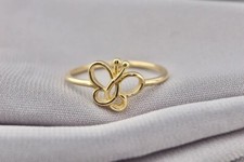 Solid 10K Yellow Gold With Amazing Butterfly Fantastic Party Ring For Women's