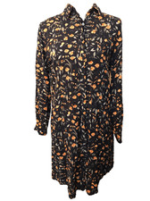 Polo Live black and orange ditzy floral shirt dress