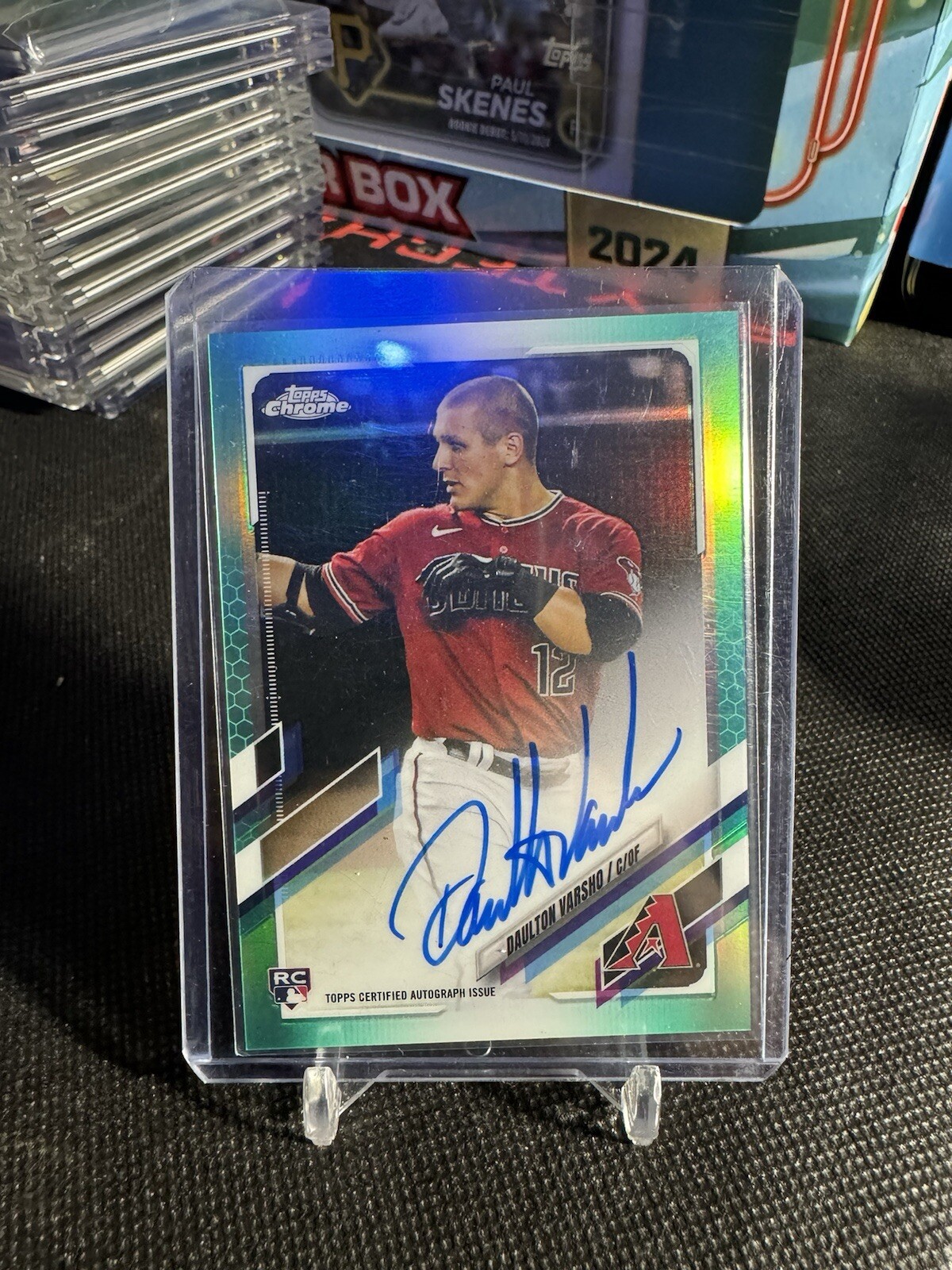 2021 Topps Chrome - Rookie Autographs Aqua Refractor #RA-DV Daulton Varsho /199