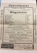 RIGOLETTO,Operntheater Wien 1926,Dir,:ALWIN,mit GROSAVESCU,Programmheft