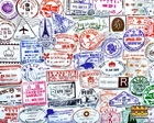50 pcs "Arrival Stamps" Sticker Pack Passport Luggage Travel Transparent Decals