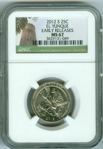 2012 S EL YUNQUE PARKS QUARTER NGC MS67 ER 2nd FINEST REGISTRY *