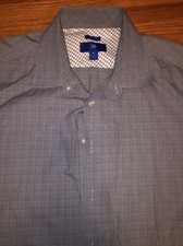 EGARA MENS SHIRT NON IRON LONG SLEEVE BLUE GREY XL COTTON EXTRA LARGE Cuff T4